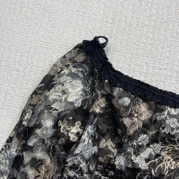 Y2K Marie Claire Sheer Floral Mesh XL Top Off-Shoulder Goth Emo Fairy Romantic - Picture 4 of 12